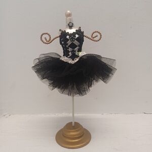 Vintage Jewelry Holder Mannequin Black Dress 7" Height
